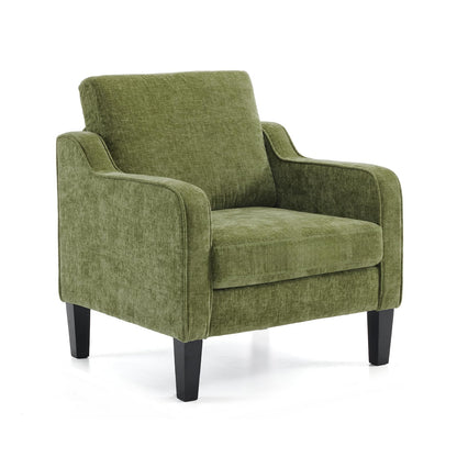 VINGLI Accent Chair for Living Room Chairs Olive Green Reading Chair for Bedroom Scooped Arm Chair Mid Century Modern Accent Chairs Upholstered Comfy Chair for Apartment, Waiting Room