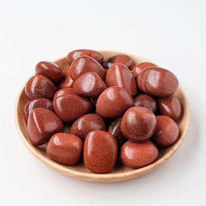 Erliway Red Goldstone Healing Crystal Stones, 1.25-2.0" Large Reiki Healing Gemstones Natural Red Sandstone Tumbled Polished Stones for Energy Witchcraft Therapy Meditation