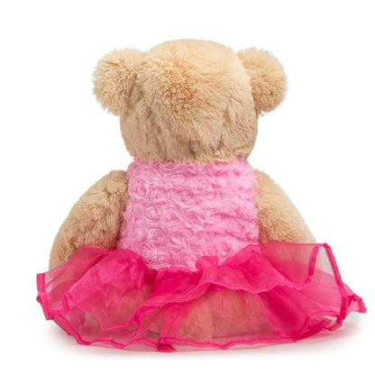 WENMOTDY Ballerina Teddy Bear Stuffed Animal Cute Plush Bear in Tutu Skirt Birthday Dance Recital Gifts for Girls Kids 21’’ Pink