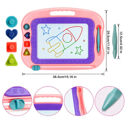 Wellchild Magnetic Drawing Board,Toddler Toys for Girls Boys 3 Year Old Gifts, Magnetic Doodle Board for Kids, Large Etch Magnet Sketch Doodle Pad, Christmas Easter Birthday Gifts for Kids