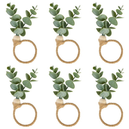 APTWOW Napkin Rings Set of 6, Easter Napkin Rings, Wood Bead Farmhouse Napkins Rings for Weddings Easter Party and Easter Table Decoration