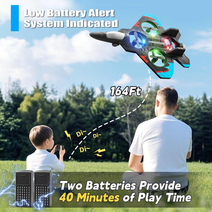 4DRC V32 Foam Remote Control Airplanes RC Planes for Kids Adults, RC Airplane Fighter Jet with Light, 360° Flip Fighter Jet Toys, Stunt Roll, Airplane Toy Gifts for Kids Boys