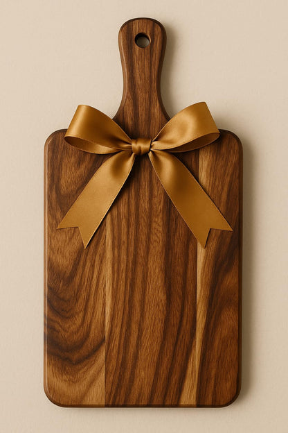 Charcuterie Board, Wood Serving Board/Small Wooden Cutting Board, Beginner & Kid Friendly- Durable with Grip Handle For Meat, Veggies, Cheeses and Fruit- House Warming Kitchen Gift/Gift for Foodies.