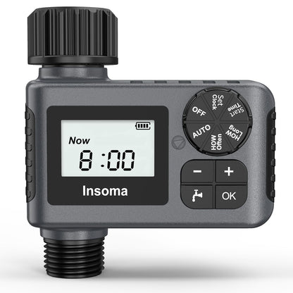 Outdoor Garden Hose Faucet Timers, Programmable Water Sprinkler Timer with Rain Delay/Manual/Automatic Drip Irrigation and Lawn Watering System for Yard, 1 Outlet