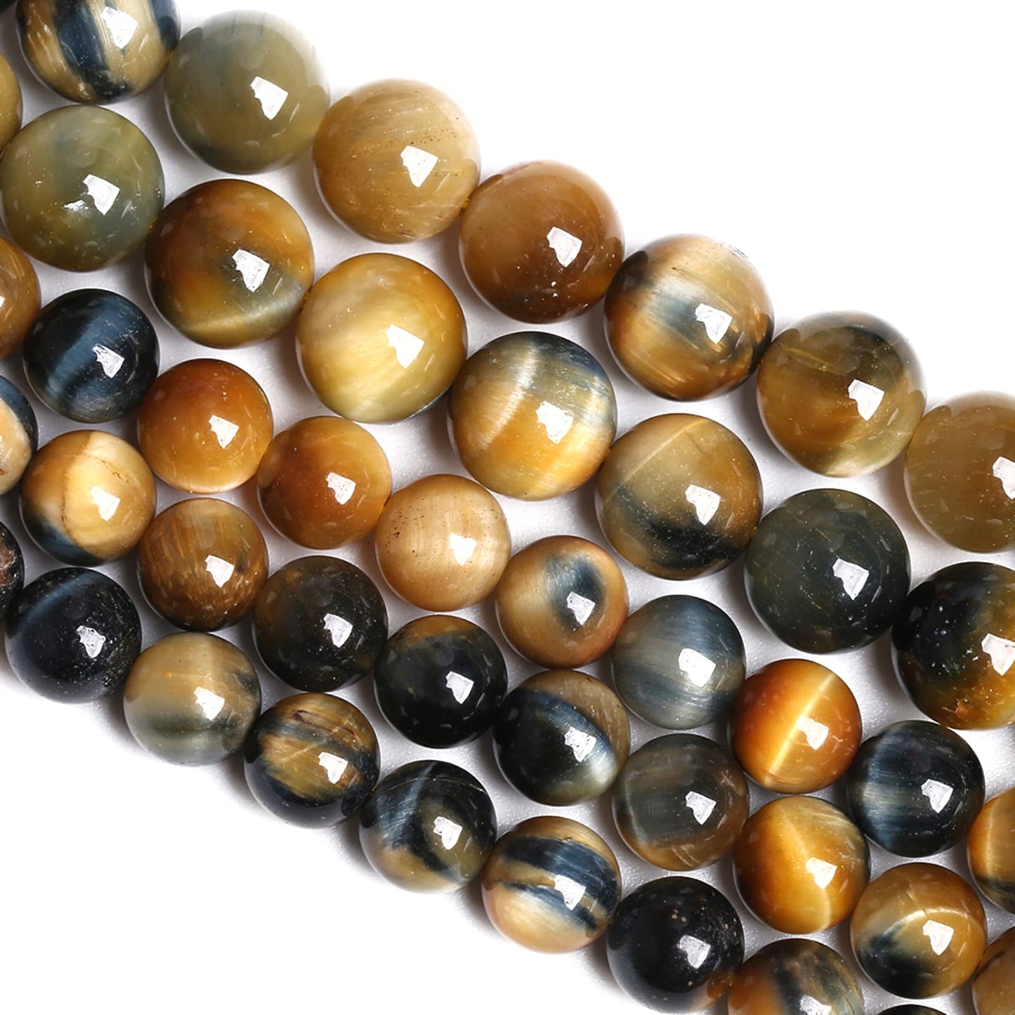 8mm 45PCS Natural Stone Dreamlike Blue Tiger Eye Beads for Jewelry Making DIY Bracelet