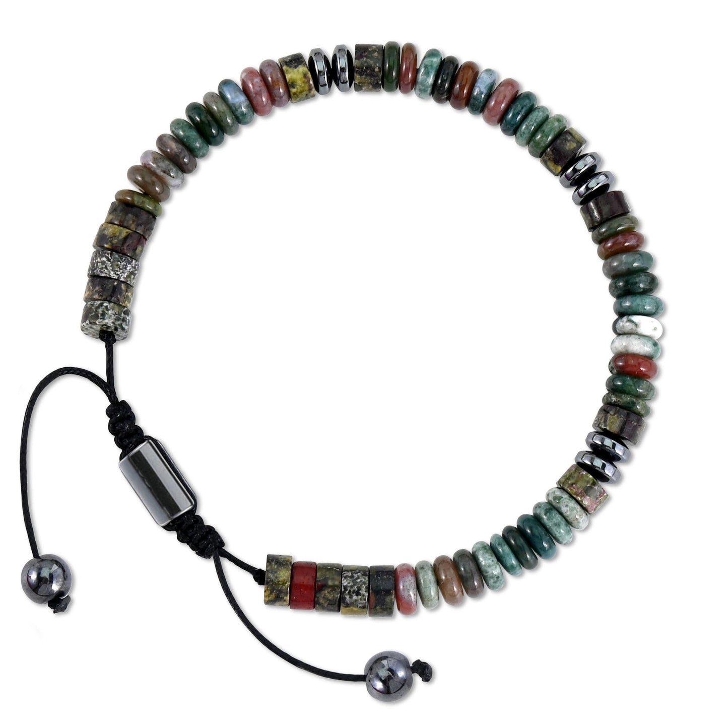 VIBILIA Healing Crystal Bracelets Beaded Bracelets for Men Women Dragon BloodStone Natural Stone Adjustable Bracelets Unique Gifts for Father Son Grandfather Brother Friend