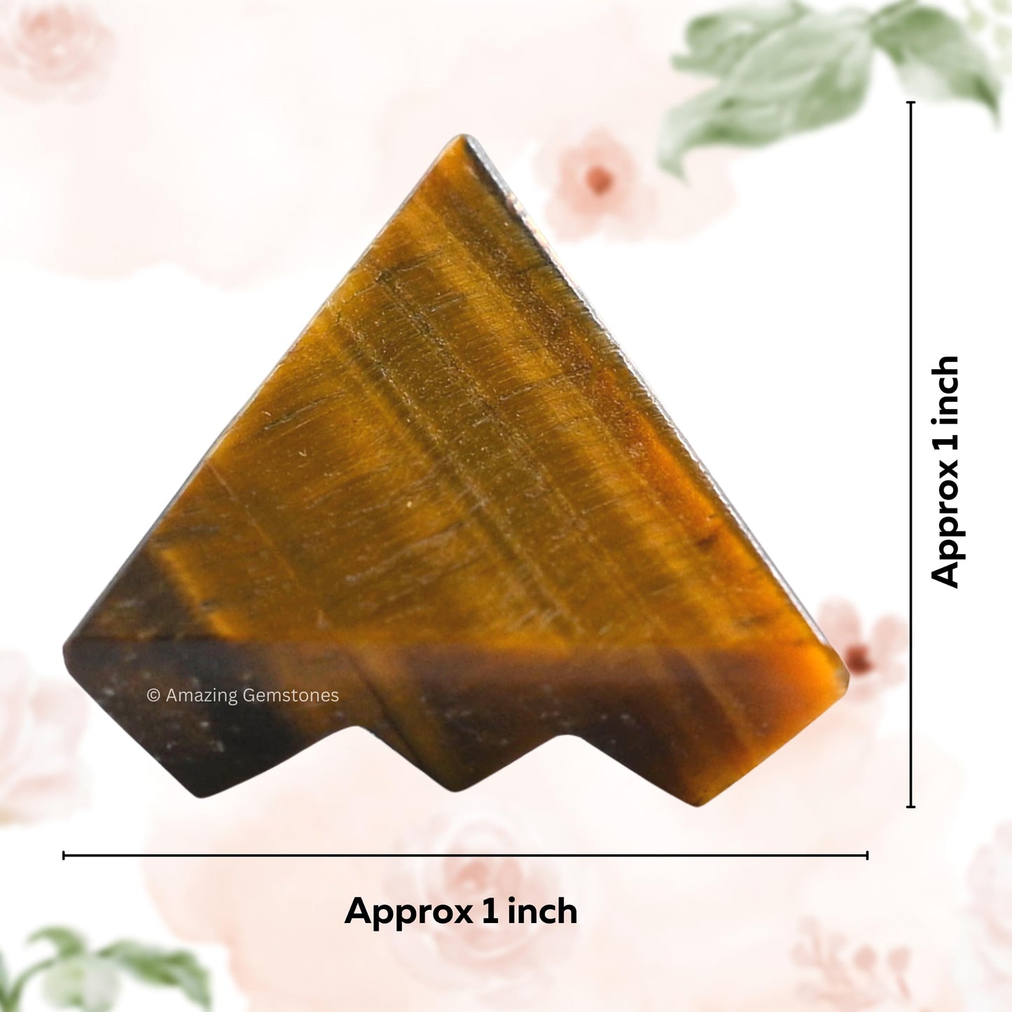 Amazing Gemstone Tiger Eye Crystal Pyramid with 9 Pyramid Plate Bottom - 1" Mini Pyramid Figurine of Natural Stone Pyramid for Meditation, Reiki, Chakra Balancing Vastu Pooja and Crystal Grids