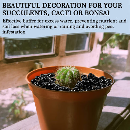 Sukh Flat Black Glass Marbles - Decorative Beads Glass Nuggets Gems Filler Vase,Scatter on Tables Stones Gas Fireplace Fish Tank Rocks for Various Craft Projects and Home Decor Items