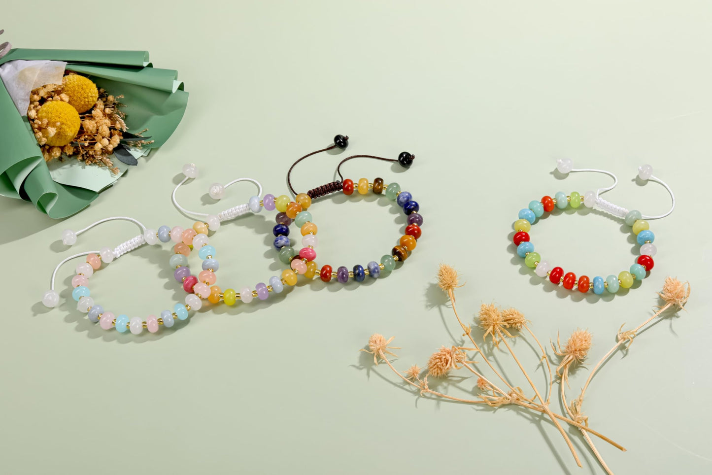 PESOENTH Healing Crystal Chakra Bracelet,Natural Stone colorful Beaded Spiritual Bracelets Gemstone Bracelet jewelry Gifts for Women Her Mom Daughter Birthday Valentines Anniversary