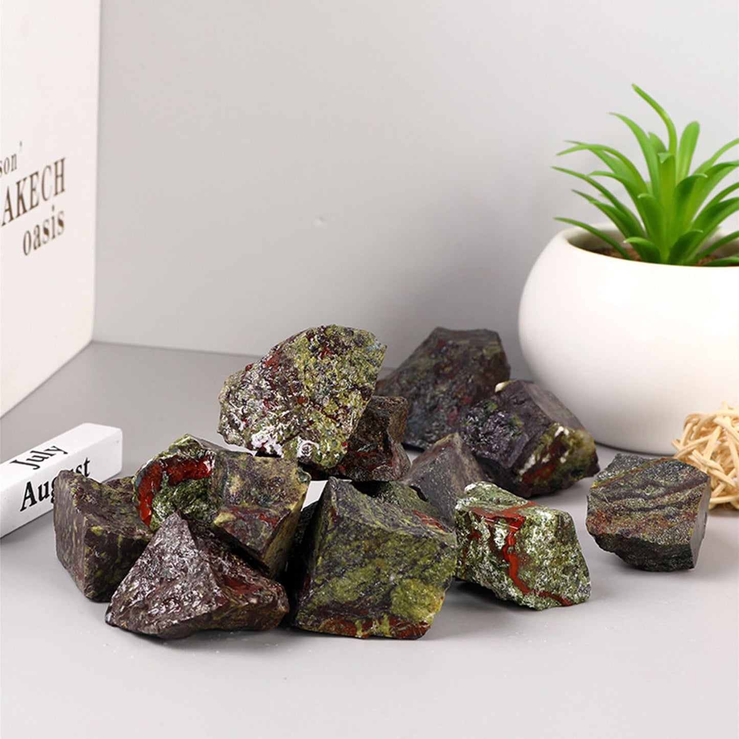 Dragon Blood Raw Crystals Healing Crystals Natural Rough Stones 1.2-2" for Tumbling, Fountain Rocks, Yoga, Meditation, Polishin, Gift 16