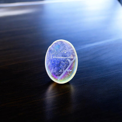 Angel Aura Quartz Thumb Worry Stones Metaphysical Gemstone Crystal Healing Reiki Men Women Gift FENG Shui Positive Energy Love Wellness Palm Stones Wicca Powerful