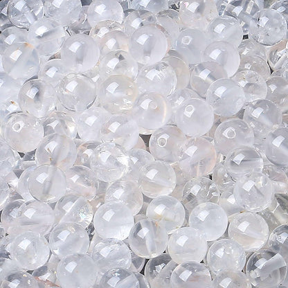 LAIDANLA Clear Quartz 8mm Natural Stone Beads Round Loose Gemstone Stone Beads for DIY Bracelet Necklace Earrings Jewelry Making Polishing Genuine Real Beading Crystal 96PCS 2 Strand 32"