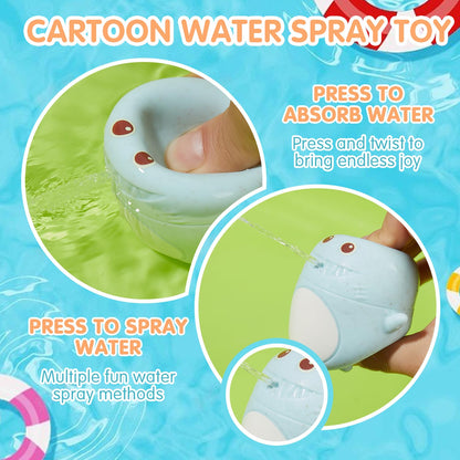 AMCHSURI Baby Bath Toys | 11PCS Mold-Free Stacking Boats & Animal Squirters | Sensory Bathtub Toys for Babies 6-12M & Toddlers 1-3Y | Water Table Pool Toys Educational Gift