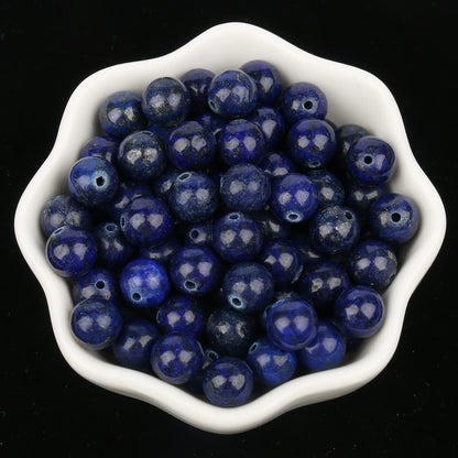 6mm Beads for Bracelets Lapis Lazuli Beads Crystal, Stone Beads Gemstone for Jewelry Making, Blue Beads for Art Crafts About 60pcs