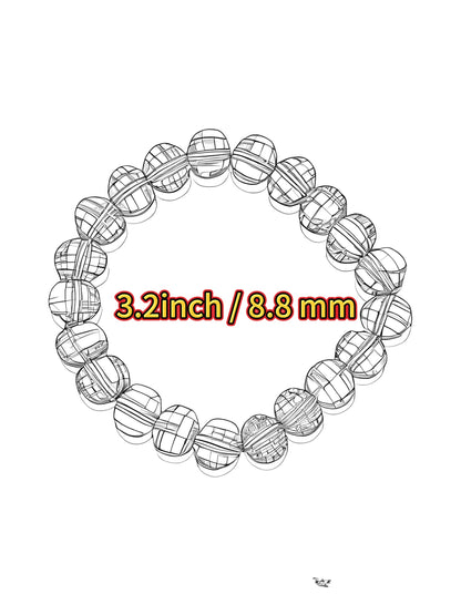 IETWIPNO Stretch Crystal Bracelet for Women,Elastic Beaded Bracelets Set of 1,Multicolor Healing Stone Adjustable Bangle, (10MM Round White AB)
