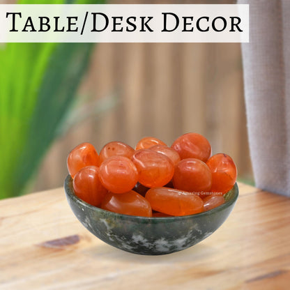 Amazing Gemstone Carnelian Crystals and Healing Stones Tumbled - 1 oz Carnelian Stone Gem Stones, Natural Healing Stones for Energy Balance, Stress Relief - Premium Polished Gems Rocks for Meditation