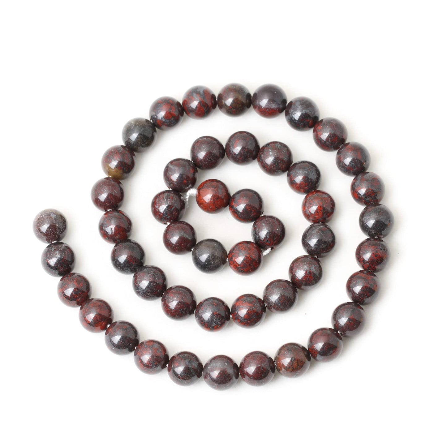 CHEAVIAN 45PCS 8mm Natural Brecciated Jasper Round Loose Beads for Jewelry Making DIY Bracelet Necklace Materials 1 Strand 15"