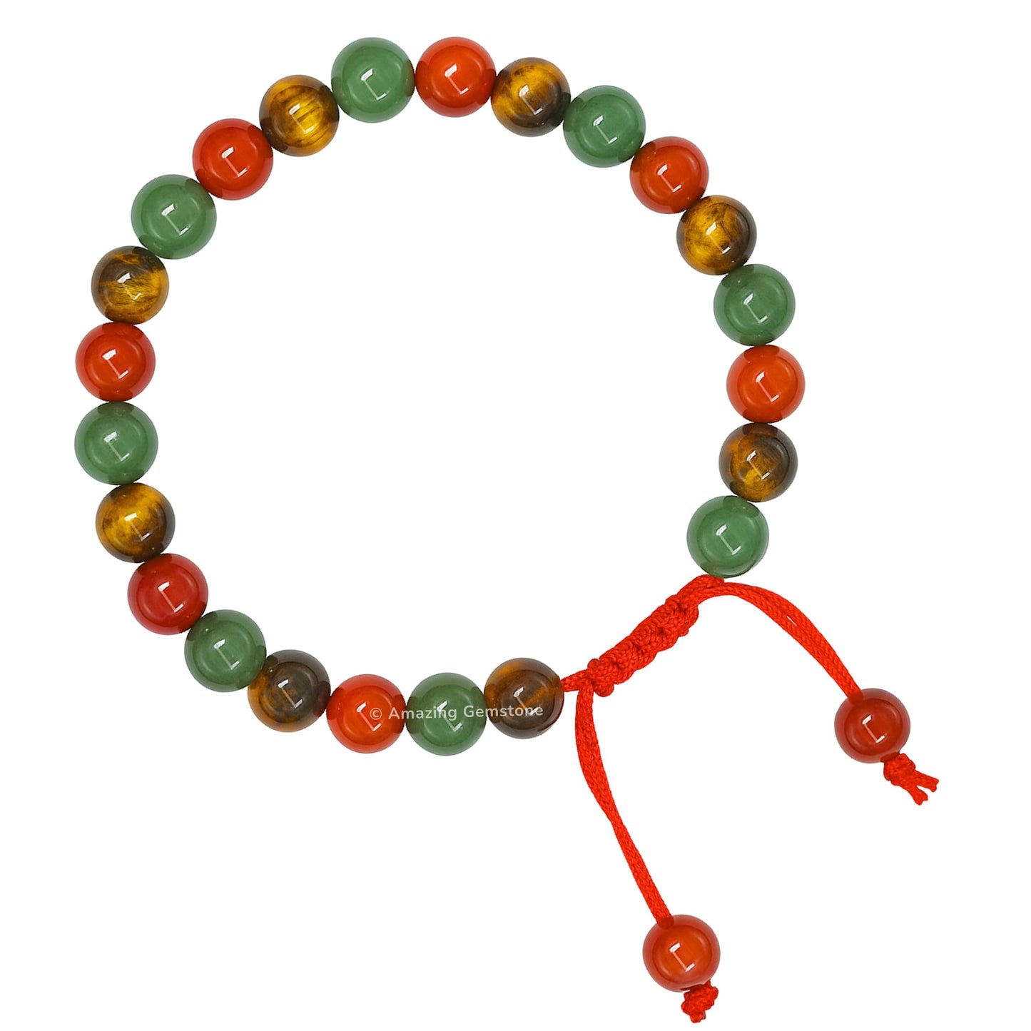 Amazing Gemstone Leo Zodiac Crystal Bracelet - Carnelian Tiger Eye Green Aventurine Birthstone Bracelets Women Men Healing Calming Anxiety Stress Relief Gifts (Adjustable)