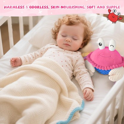 SAIMAND Pink Crawling Crab Baby Toy - Rechargeable Musical Plush Toys with 40 Songs & Voice Recorder, Sensory Toy for Infant Tummy Time, Soft Toy for 12-18 Months Girl, Gift for Toddlers 1-3