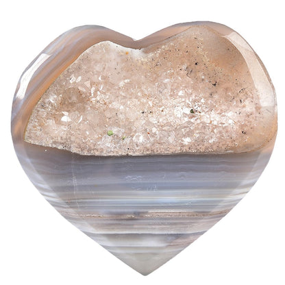 JIC Gem Large Heart Crystal Agate Geode Druzy Palm Worry Stone Reiki Crystals and Healing Stones 3.1-3.5"(80-90mm)