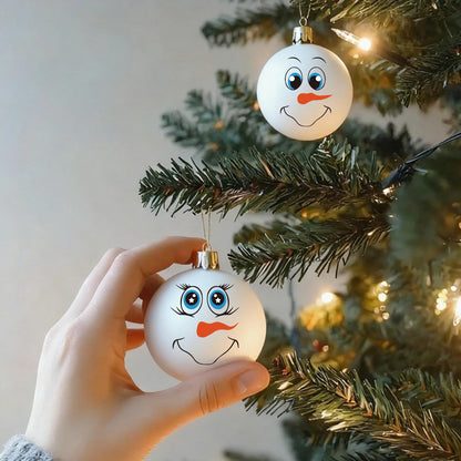 52PCS Snowman Face Stickers for Crafts, Snowman Face Decals for Christmas Ball Ornaments, Cups, Mugs, Jars, Window Stickers, DIY Christmas Tree Ornaments Decorations Holiday Crafts