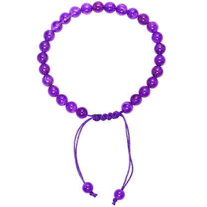Amazing Gemstone Amethyst Bracelet for Women Men's Gifts - Protection Healing Crystal Bracelet - 6mm Gemstone Beaded Adjustable Bracelet Pulseras Para Hombres Mujer Stocking Stuffers