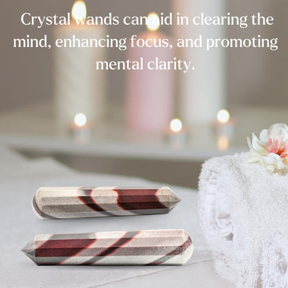 Amazing Gemstone Narmada Shiva Lingam Crystal Wand Massage Stick - Pelvic Wand Gua Sha for Adults - Crystals and Healing Stones Massage Wands for Adults Gifts (Pointed)