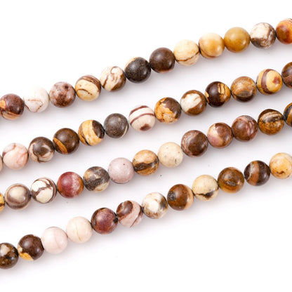 8mm 45pcs DIY Natural Australia Zebra Stone Beads Round Healing Crystal Gemstone Loose Beads for Jewelry Making Handmade Bracelet Necklace
