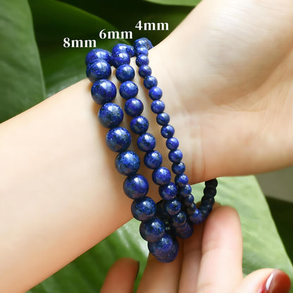 CHELYQST Lapis Lazuli Bracelet - Stone of Creativity and Confidence,Stretch Natural Stone Crystal Beads Jewelry Gifts for Women Men Unisex Adult,4mm