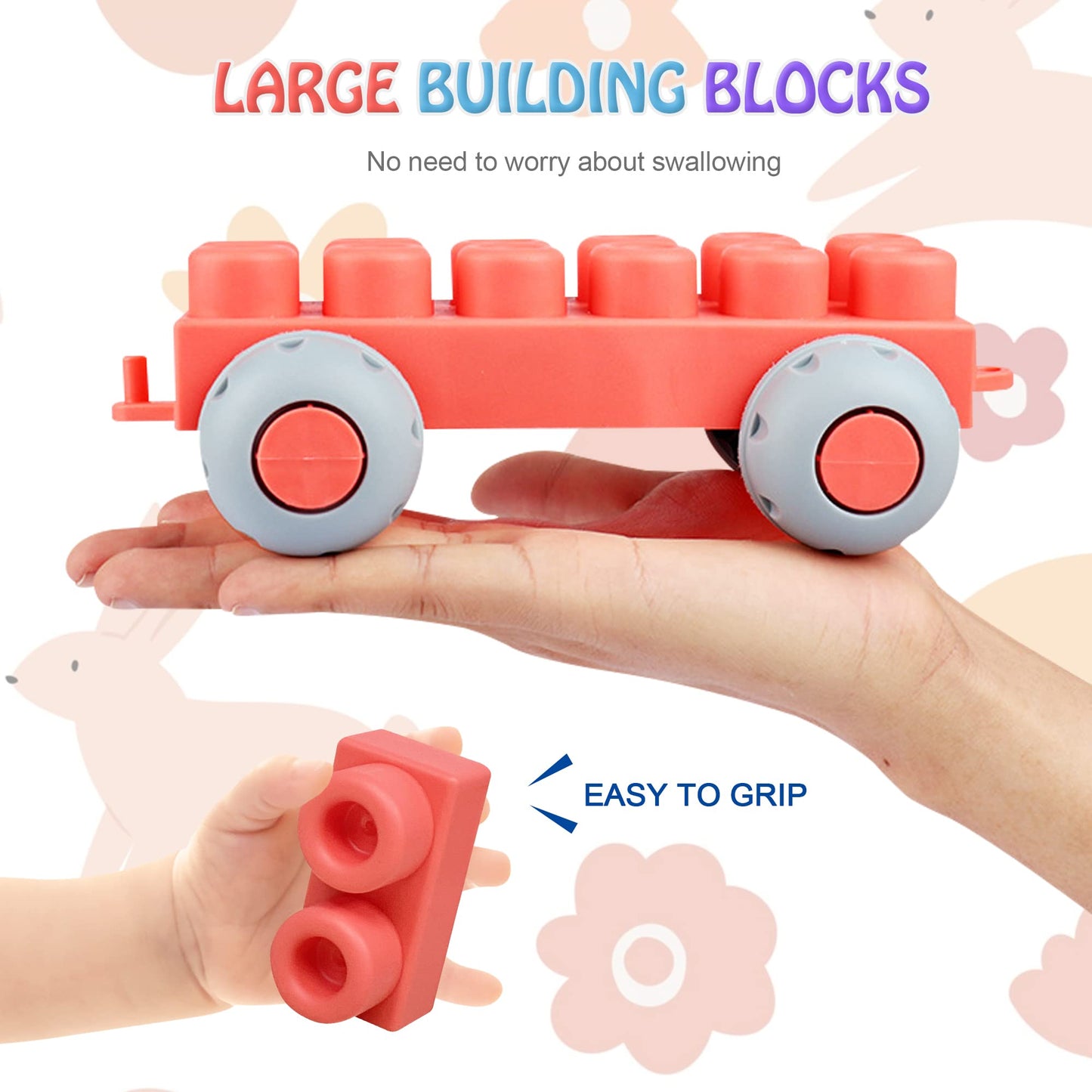 Soft Building Blocks for Toddler, Blocks for Kids 6 Months and up, Large Creative Stacking Blocks 20 PCS STEM Blocks and Sensory Balls Montessori Toys for Babies 6-12 Months, Baby Sensory Toys Turtle