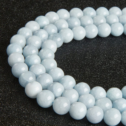 35pcs 10mm Natural Aquamarine Beads Gemstone Beads Round Loose Beads for Jewelry Making