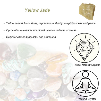 Yellow Jade Raw Crystals, Large 1.25-2.0" Healing Crystals Natural Rough Stones Crystal for Tumbling, Cabbing, Fountain Rocks, Decoration, Polishing, Wire Wrapping, Wicca & Reiki