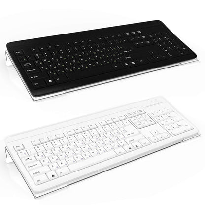 Richboom Clear Acrylic Tilted Computer Keyboard Holder for Easy Ergonomic Typing, Upgraded Version, Keyboard Stand with Silicone Anti-Slip Case for Office Desk, Home, School, Clear