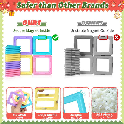 Toddler Girl Toys, Magnetic Tiles 44pcs, Birthday Gifts Ideas for Girls Age 3-5, Magnetic Building Blocks, Magnet STEM Montessori Toddler Kids Christmas Toys Gifts for 3 4 5 6 7 Year Old Girls