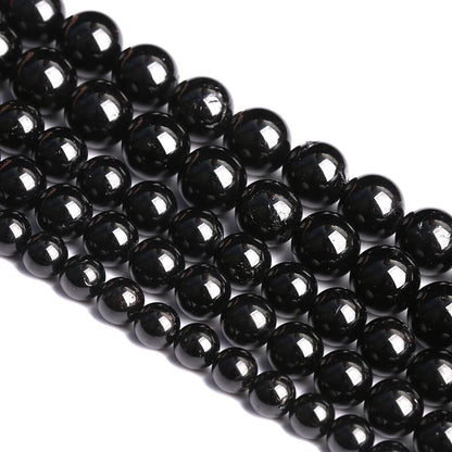 8MM 45PCS Natural Black Tourmaline Gemstone A Grade Beads for Jewelry Making DIY Bracelet Crystal 1 Strand