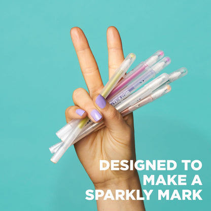 SAKURA 57906 6-Piece Gelly Roll Stardust Gel Pen Set, Bold, Clear