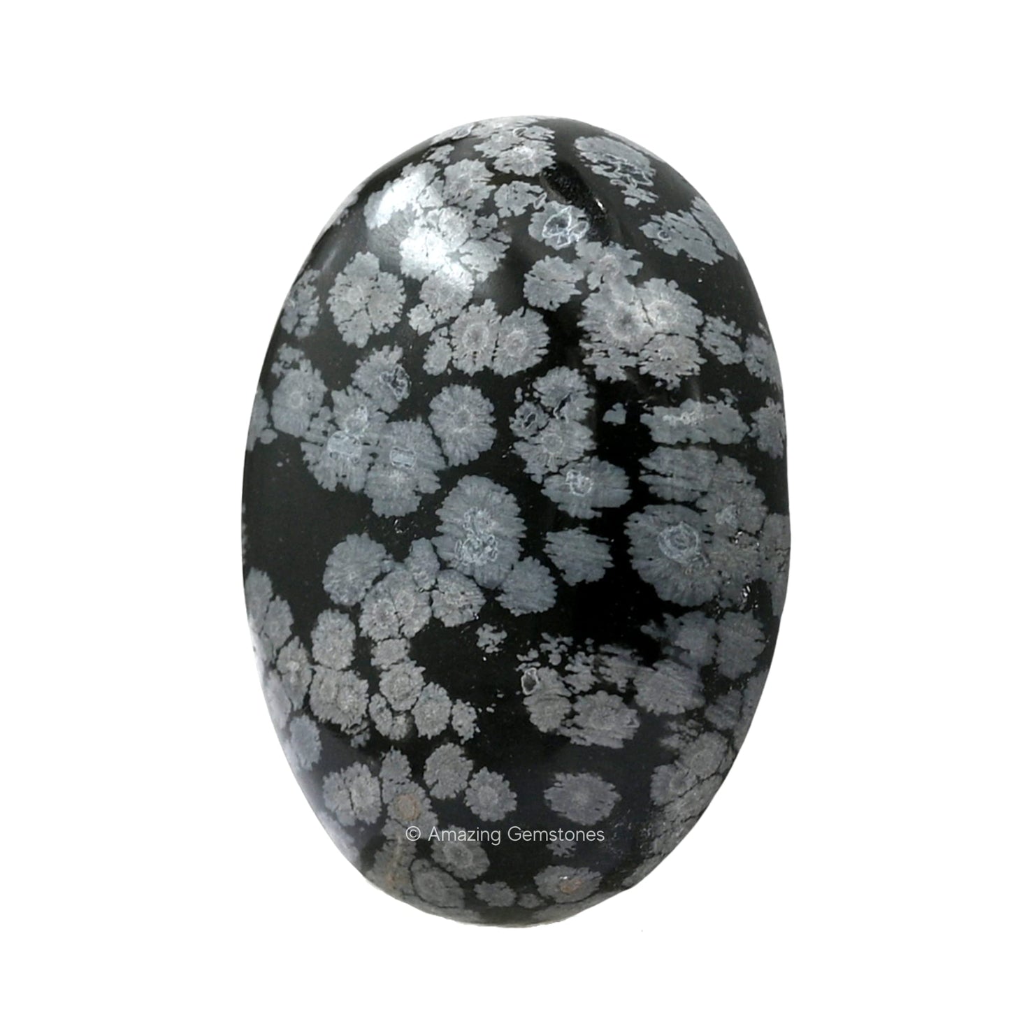 Amazing Gemstone Snowflake Obsidian Crystals and Healing Stones - Large Palm Stone Crystals Piedra - Crystal for Good Luck, Positive Energy, Meditation - Unique Stocking Stuffers, Gifts for Women