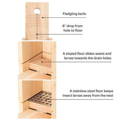 WHITEHORSE Bluebird House - Weatherproof Bird House for Outdoors - Cedar Birdhouse Built to NABS Specs - Nest Box for Bluebirds, Chickadees, Titmice, Wrens, Nuthatches & More (15” Floor)