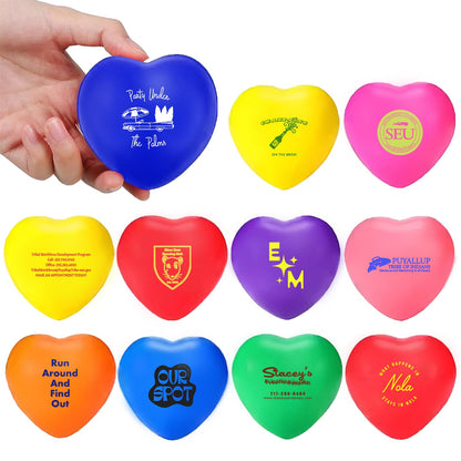 50 Sets of Custom Stress Relief Foam Balls with Logo, Bulk Heart Shape Personalized Foam Balls, Anxiety Stress Relief Stress, Perfect for Office, Travel or Home