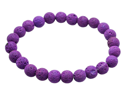 Amazing Gemstone Crystal Bracelet for Women Men's Gifts - Protection Healing Crystal Bracelet - 8mm Gemstone Beaded Stretchable Bracelet Pulseras Para Hombres Mujer Stocking Stuffers Mothers Day Gift (Purple Lava)