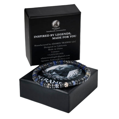 Men’s Natural Sodalite Stone Bracelet – Handmade Premium Beaded Bracelet for Men – Tigranes Jewelry
