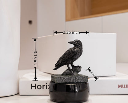 EASCHEER Raven On Rock Statue 3" Gothic Crow Scavenger Bird Decor Figurine