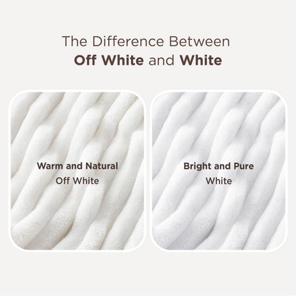 Bedsure GentleSoft White Throw Blanket for Couch - Mothers Gifts Day Birthday Gifts for Women Mom Her, Soft Cozy Fleece Summer Throw Blanket for Girl, Room Home Bedroom Decor, Off White, 50x60 Inches