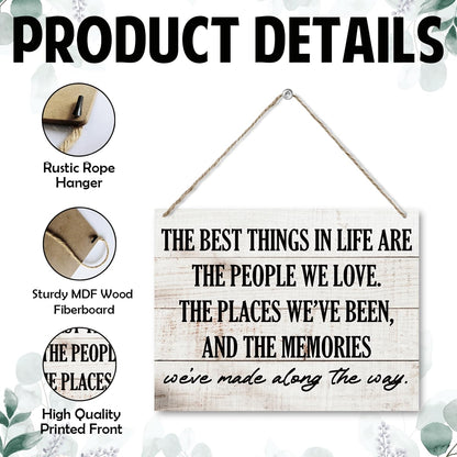 Inspirational Home Decor - the Best Thing in Life are the People We Love, Inspiring Positive Quotes Wall Art for Home Living Room Bedroom Bathroom Classroom Gym, Family Sign