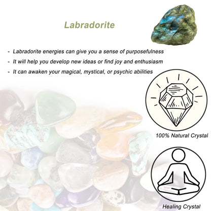 Labradorite Raw Crystals, Large 1.25-2.0" Healing Crystals Natural Rough Stones Crystal for Tumbling, Cabbing, Fountain Rocks, Decoration, Polishing, Wire Wrapping, Wicca & Reiki