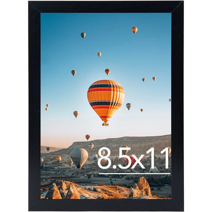 JCJMY 8.5x11 inch Picture Frame Black for Certificate Poster and Photo, Horizontal and Vertical Formats for Wall Hanging or Tabletop, 8.5x11 Frame with Shatter Resistant Plexiglass, Black