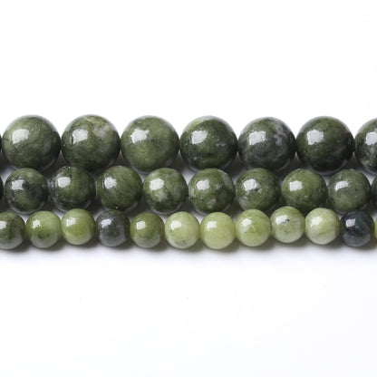 10MM Southern Jade Round Loose Beads Natural Gem Beads Crystal Energy Stone Beads for Jewelry Making DIY Bracelet Necklace