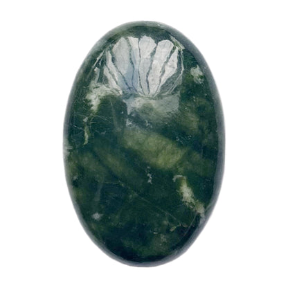 Bacatgem Natural Green Jade Oval Palm Pocket Healing Crystal Massage Spa Energy Stone,Crystals and Healing Stones