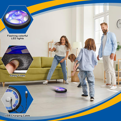 Ancesfun 2 in 1 Hover Soccer Ball Set, USB Rechargeable Air Power Soccer Kids Toys with LED Lights and Foam Bumper Protection, 2 Goals for Boys and Girls Ages 3 4 5 6 7 8-12 Indoor/Outdoor Games