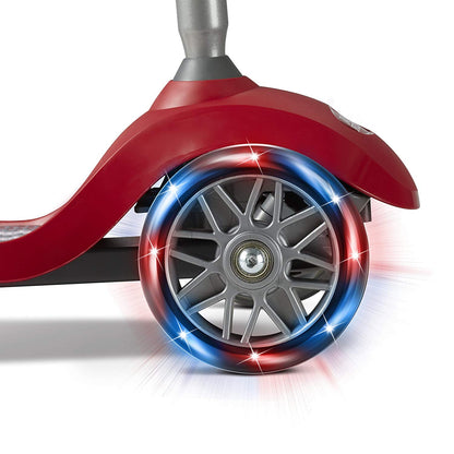 Radio Flyer Lean 'N Glide Scooter with Light Up Wheels, Kids Scooter, Red Kick Scooter, for Ages 3+